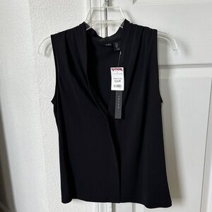 Tahari Sleeveless Black Blouse